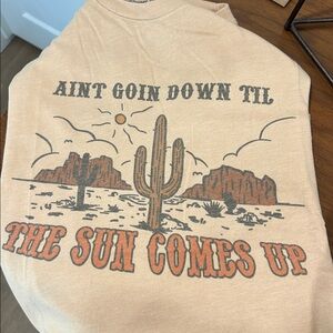 Beige Western Graphic T-Shirt